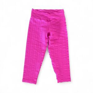 Booty By Brabants Hot Pink Capri Length Croco Leggings - One Size